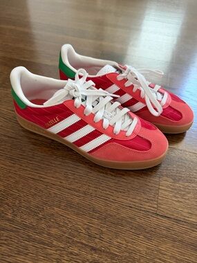 adidas Gazelle Sneakers in Red, White & Green